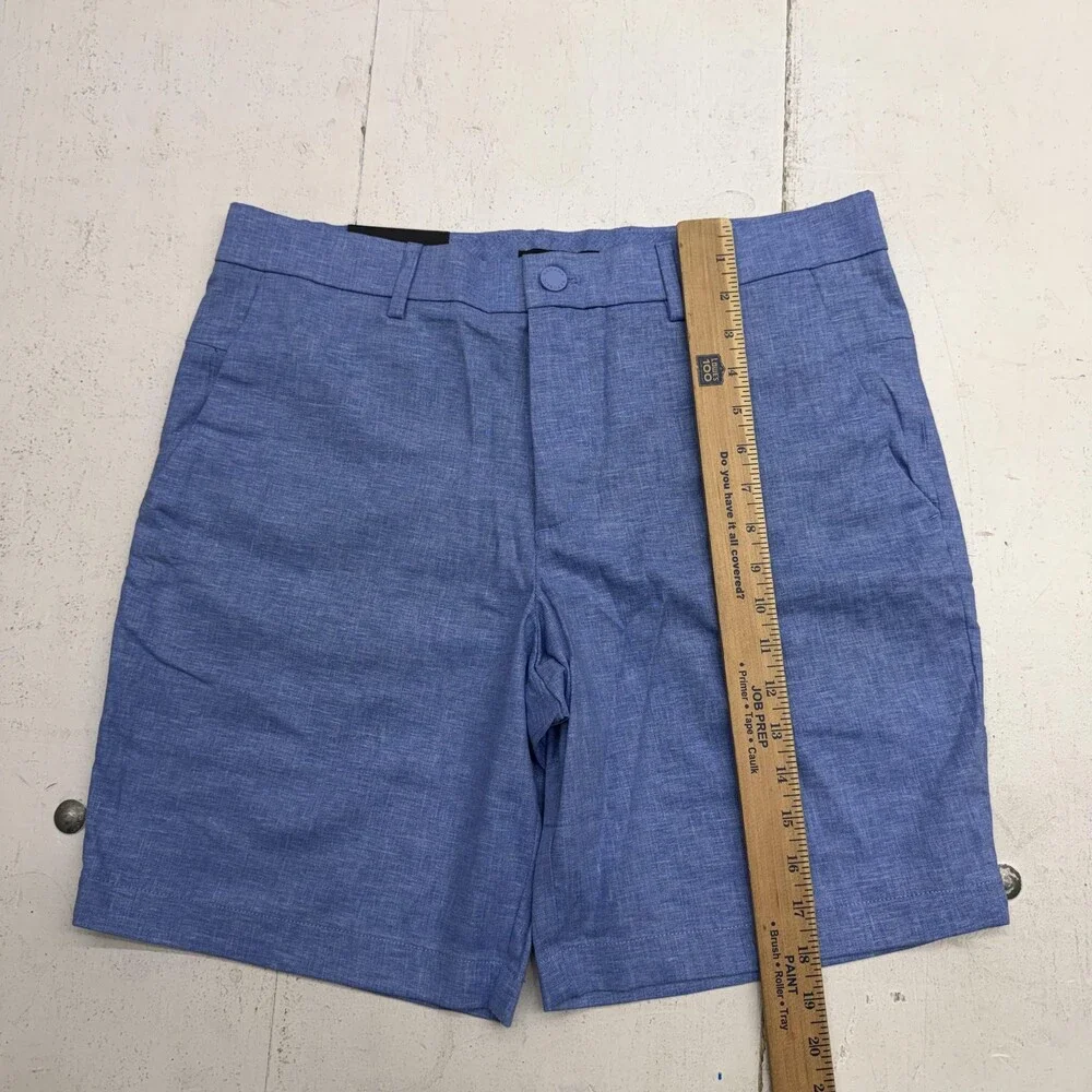 Banana Republic Shorts Mens 33 Blue Chino Core Temp Linen Blend 9 Inseam Casual